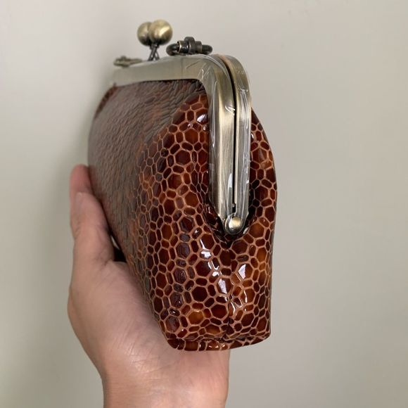 3-Way Use Handmade Genuine Embossed Leather Kisslock Clutch bag - Picture 12 of 16